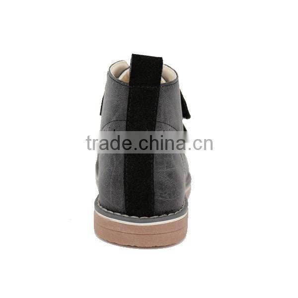 2016 Wholesale 2182-F-4A Children Suede PU High Ankle Casual Shoes with Rubber Sole