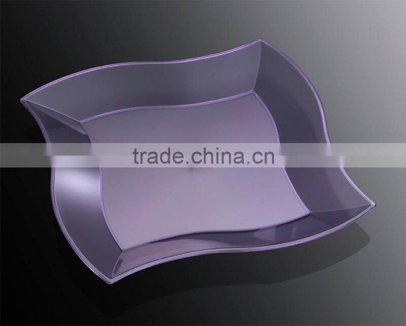 7"Disposable Dinner Plate,Plastic irregular Square Plate