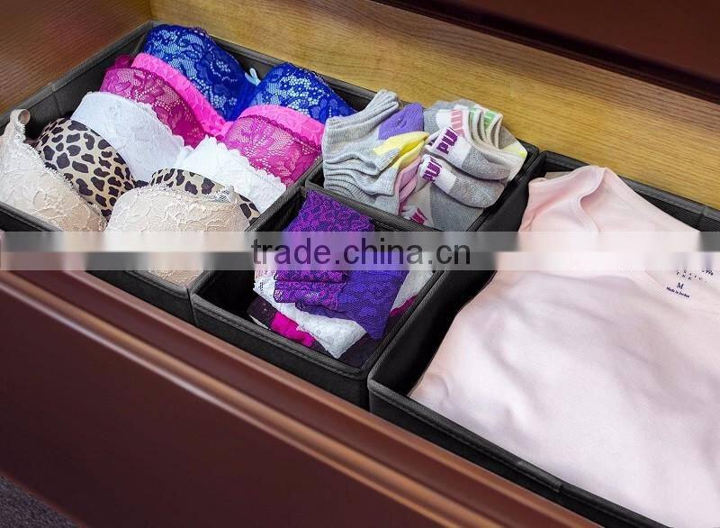 Closet / Dresser Storage Drawer Organizer Basket for Bras, Socks, Underwear, Tie, Scarves, Gloves and more - 6 Piece