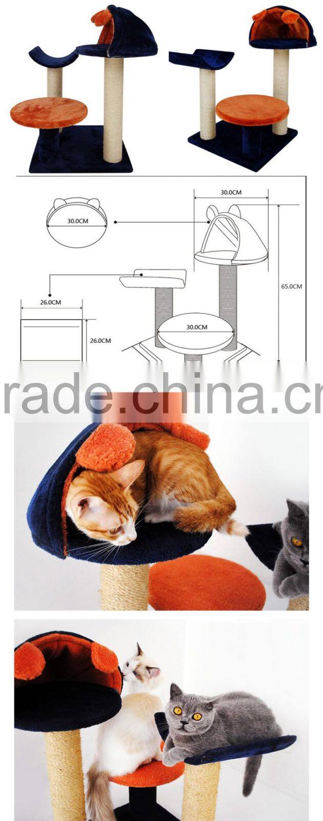 QQPET Factory Direct Wholesale Sisal Cat Tree Condo Sisal Cat Trees