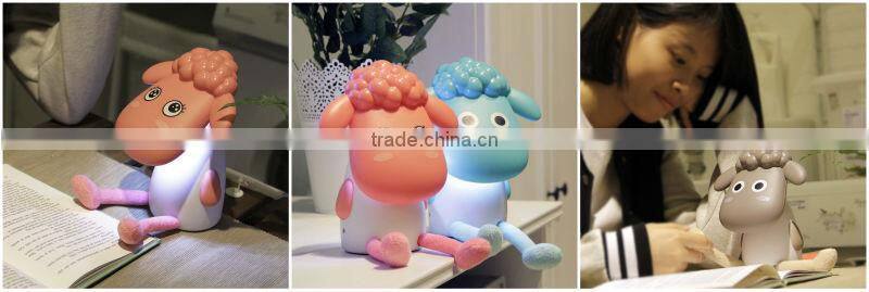 Indoor decorative battery operated reading led table animal lamp