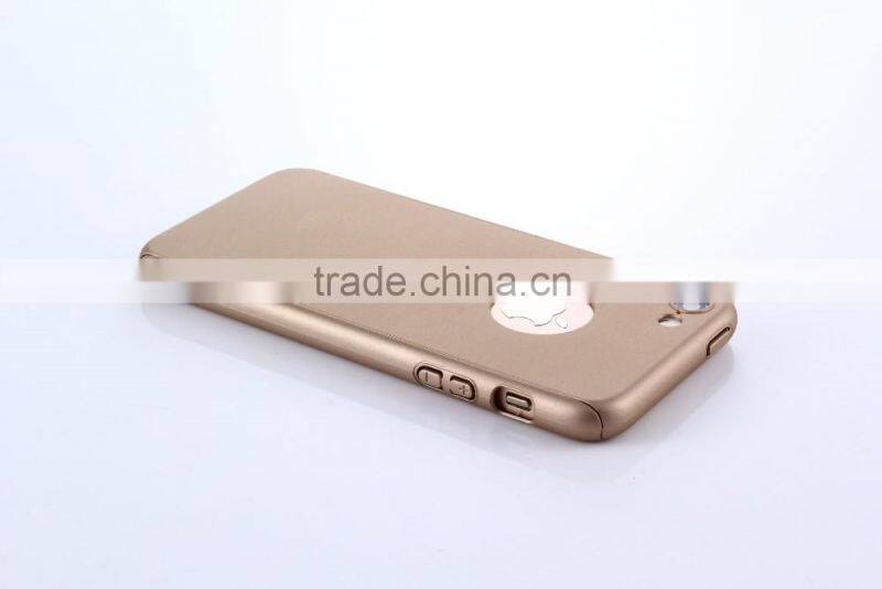 360 Degree Full Cover Plastic Hard Case for iPhone 7 7 Plus Shockproof Case with Tempered Glass