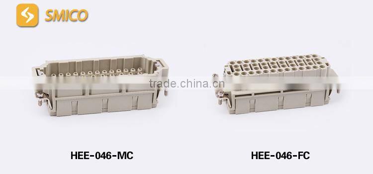 Heavy duty rectangular pin connector hood ,46pin for hot runner connector