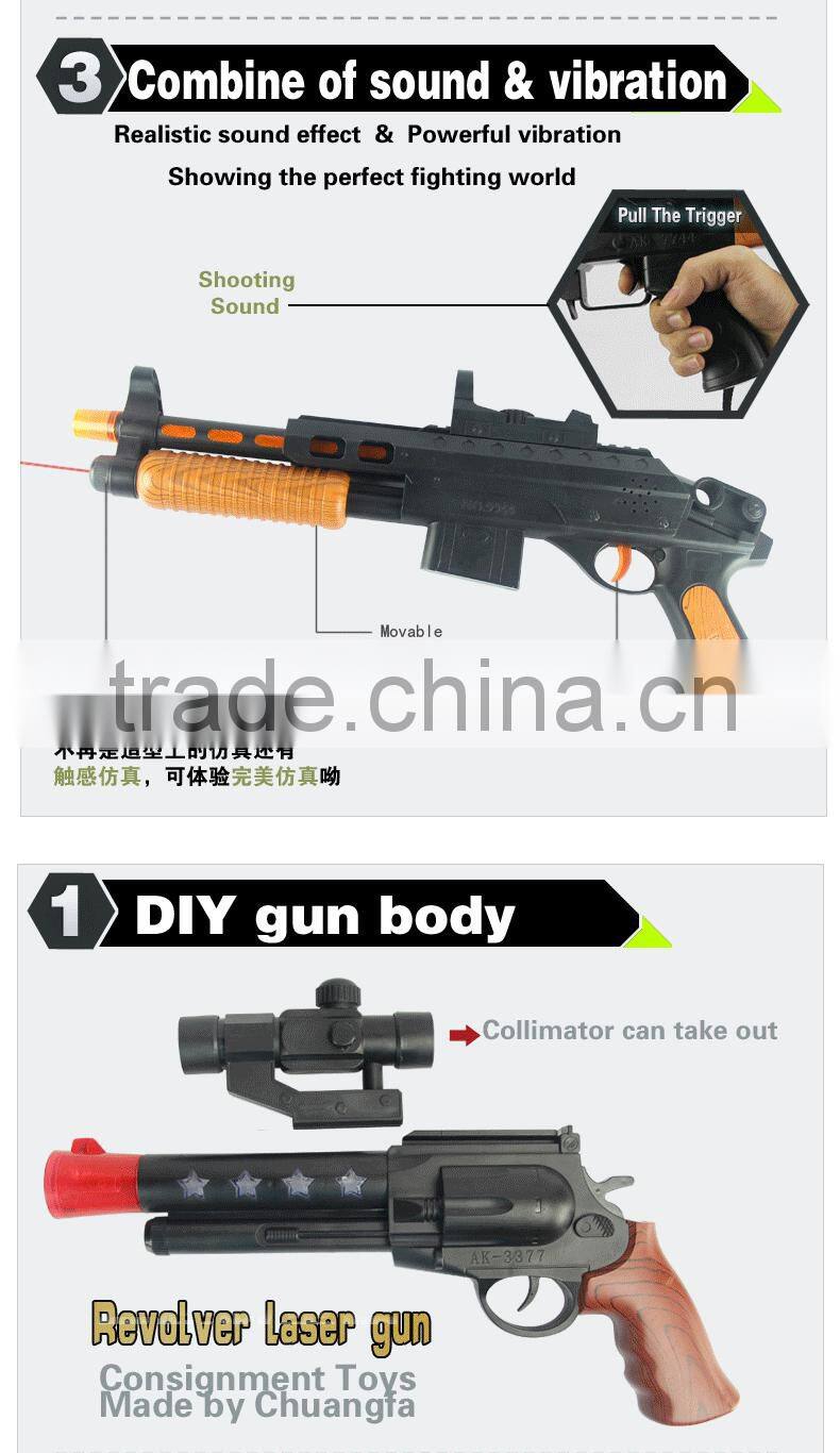 Chuangfa Toys--BO super laser gun with light & music & keys (black)
