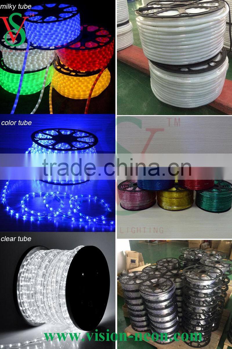 Clear pvc tube color changing led thin rope light