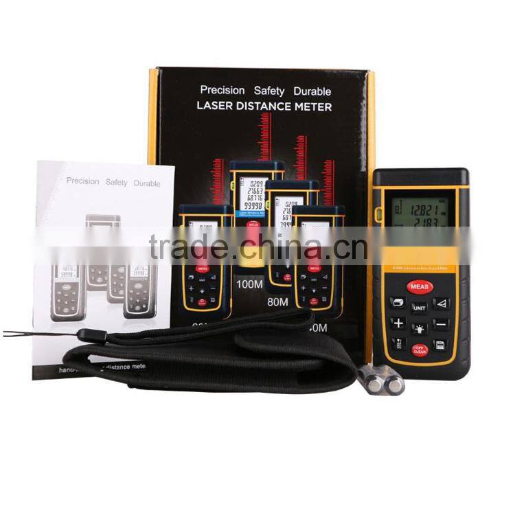 0.05 to 60m (0.16 to 196ft) Hand-held Laser Distance Meter