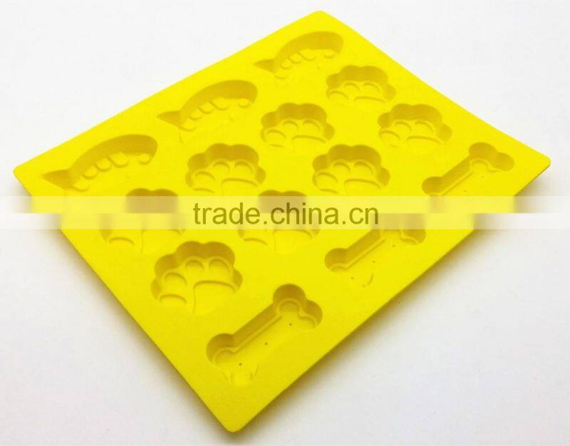 BPA free FDA food grade fish pawprint dog bone pastry cake silicon baking tray