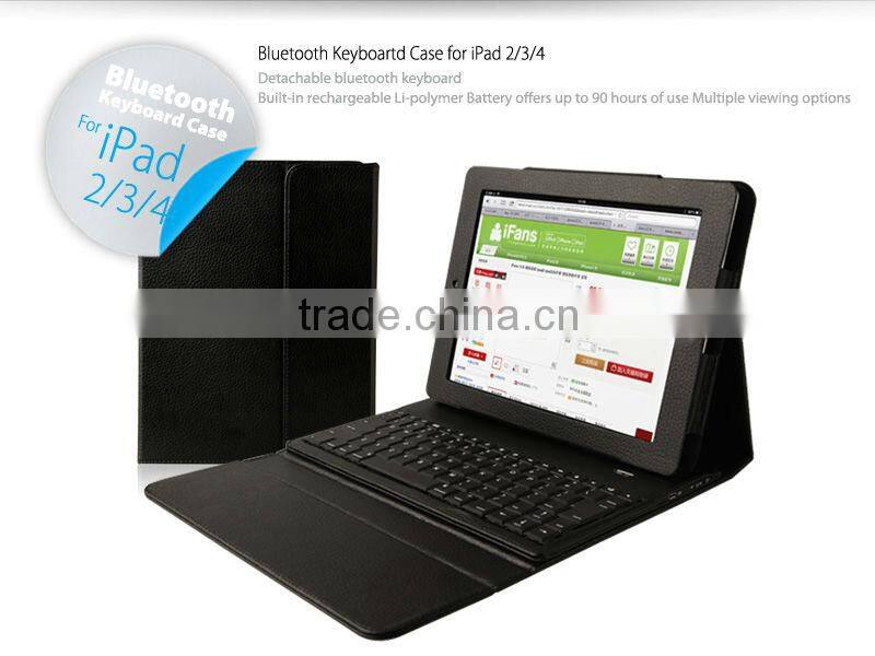 2013 New Tablet Bluetooth Keyboard with Stand Leather Cover for new iPad