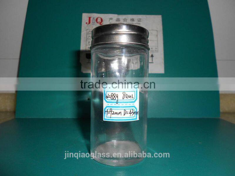 different glass spicy jar with cap