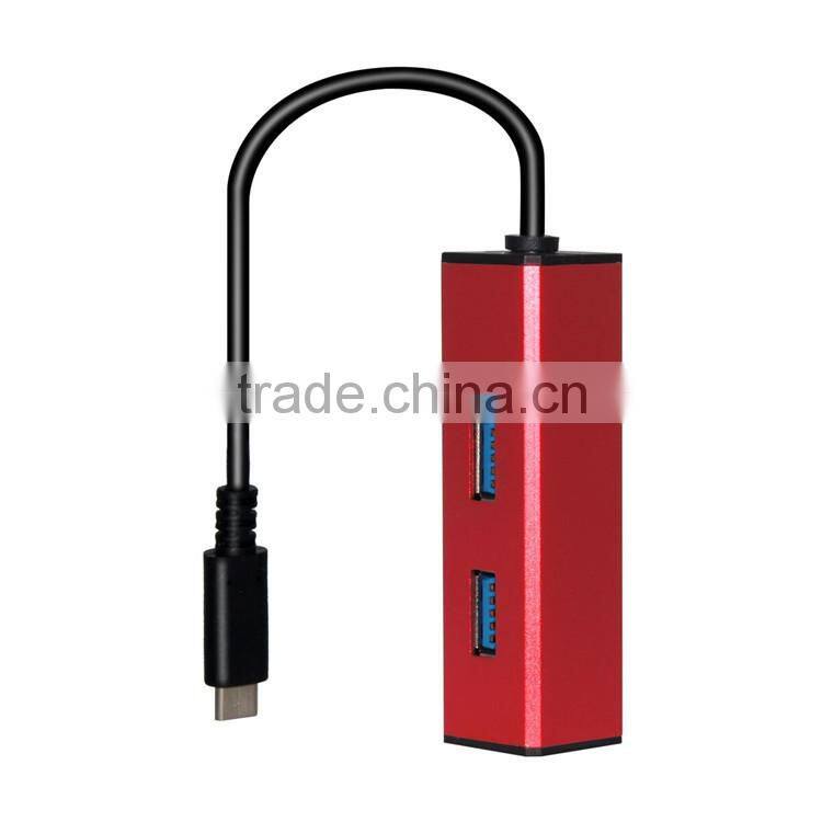 New arrival! Mini USB 3.1 Type C to 2 Port USB 3.1 HUB aluminum case high speed up to 5Gbps
