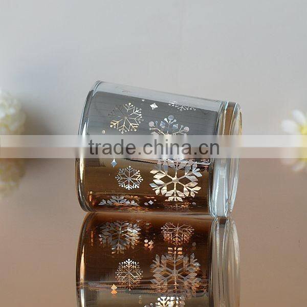 Electroplated glass candle holder