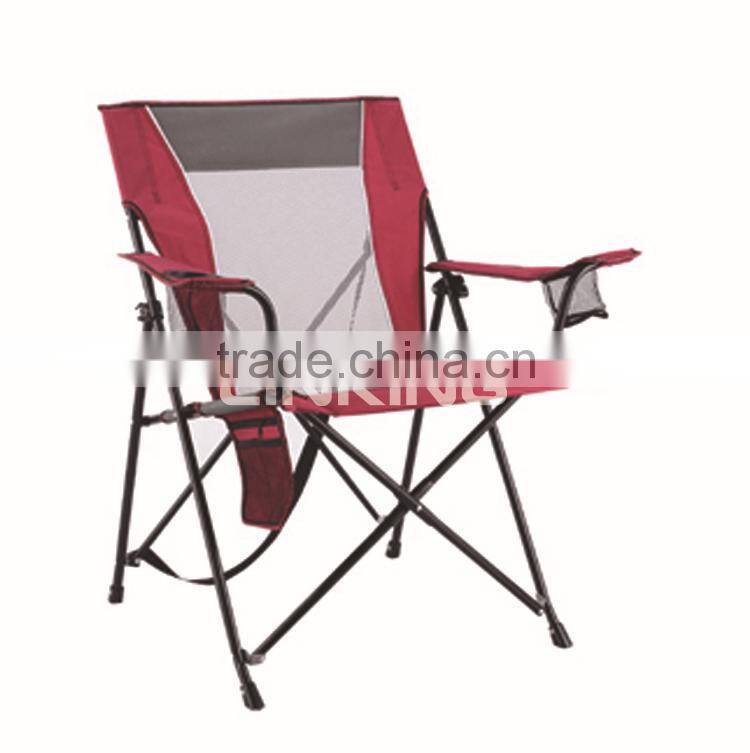 comfortable mesh folding chair with cup holders
