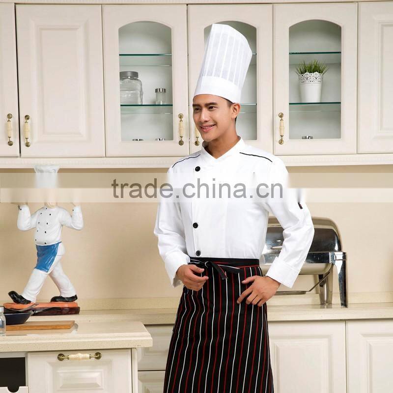 Black customized with good quality double breasted uniforme de chef
