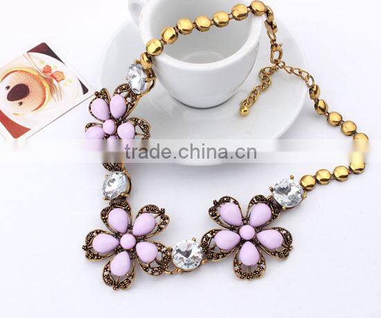 Multicolor Metal Flower Vintage Choker Pendant Statement Necklace Women Necklaces & Pendants Fashion Necklaces for Women 2014