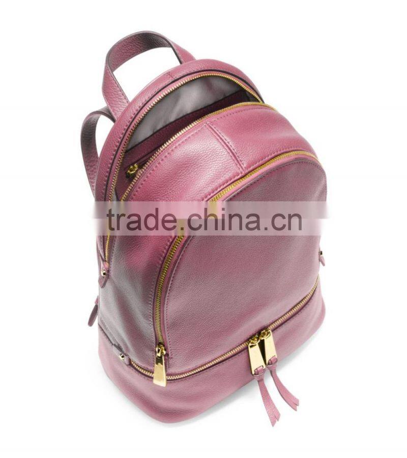 2015 wholesale girl leather handbag backpack