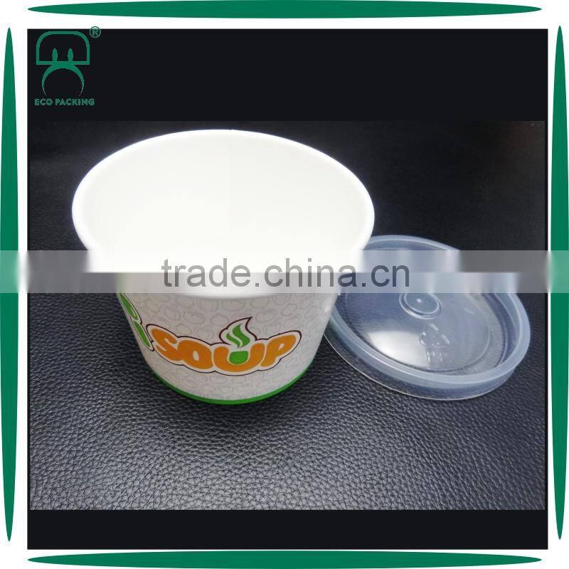 12 oz Paper Disposable Hot Soup Bowls with Plastic lid