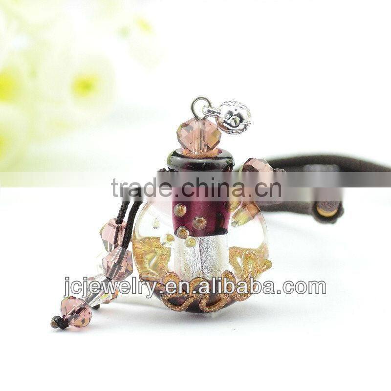 Aromatherapy Bottle glass perfume bottle pendant necklace Mineral jewelry