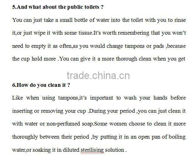 instead menstrual cup to replace orthodox pads and tampons