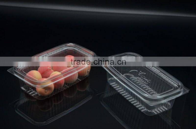 wholesale 450ml plastic transparent clamshell fruit packaging container