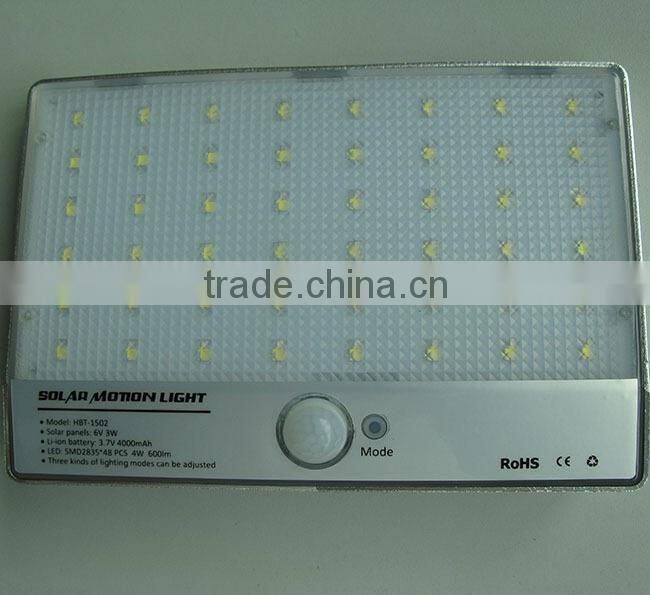 4000mAh 4w 600lm IP65 waterproof led solar-power auto lights