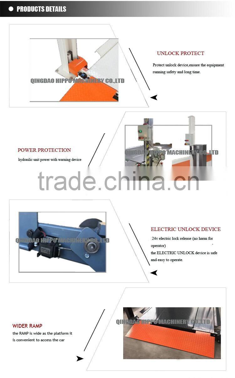 Home Garage Four Post Car Parking Lift Machine