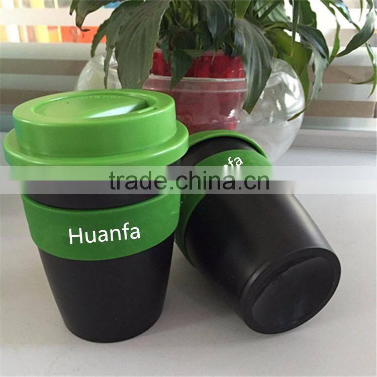 Bulk items of Eco-friendly 12oz Travel plastic coffee mug /keep cup with silicone caps for christmas' gift