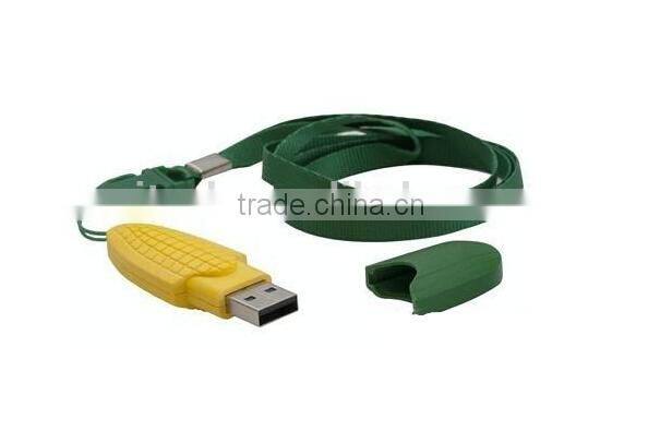 2GB Soft PVC corn shaped usb flash drive gift 100% real capacity usb flash disk memory USB 2.0 with key chain