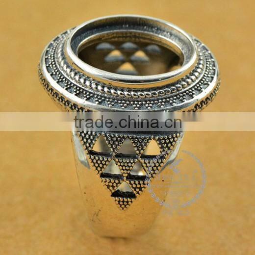 10*13mm 925 sterling silver antiqued silver vintage style oval bezel ring base blank supplies DIY findings 1223065