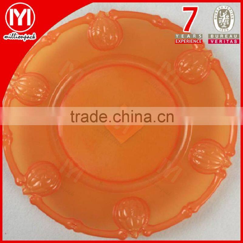 Halloween appliance Pumpkin shape round Plastic plate/tray
