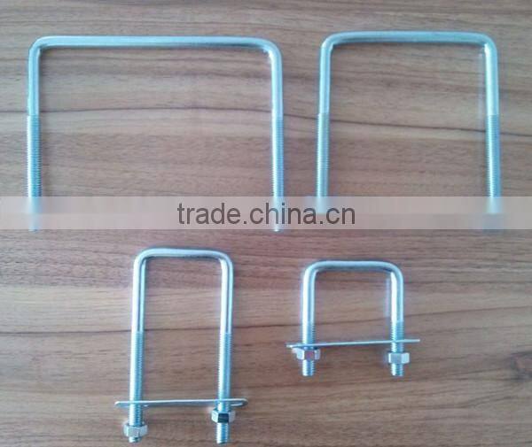 Metal U-bolt pipe clamp, square U-bolt bolts