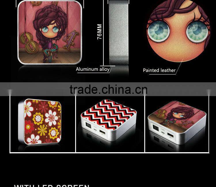 Goth Pattern,18650 Power Bank,Metal Square Power Bank 6000mah