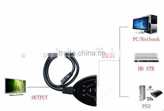 NEW HDMI Switcher 3x1 with 50cm Pigtail HDMI Cable