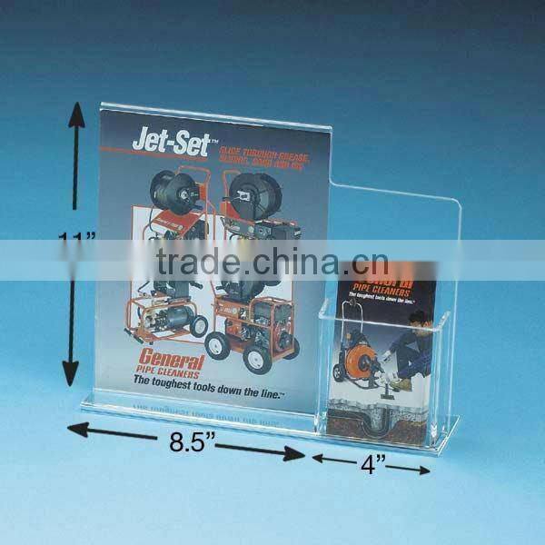 full view acrylic picture frame with brochure holder