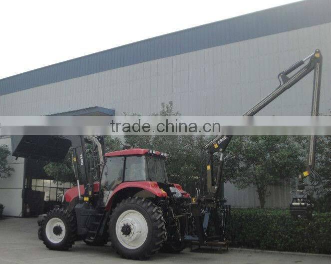 Forestry machine grapple with crane