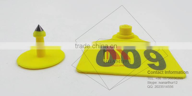 TPU ear tag for cattle in yellow 49*43 mm