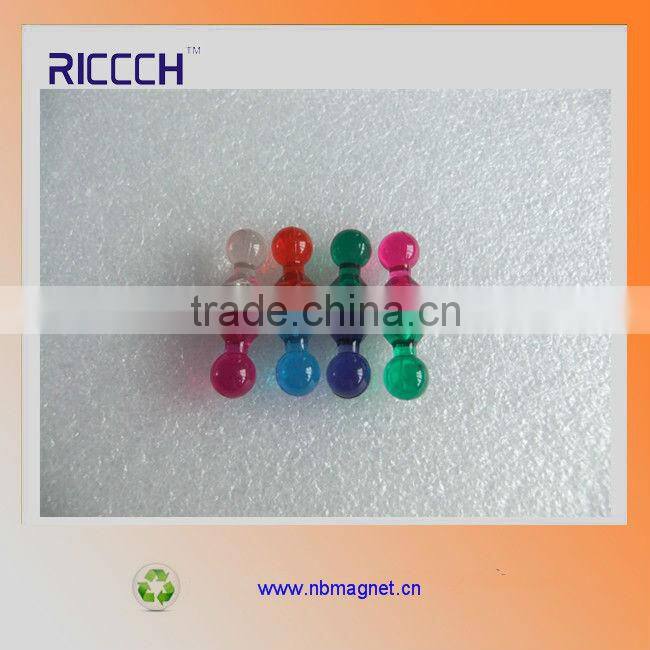 decoration transparent colorful Acrylic NdfeB Magnet pin /Magnet Thumbtacks