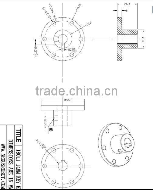 14mm Aluminum key hubs