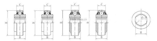 Hex bore agricultural machinery bearing 207KRRB12 with high quality