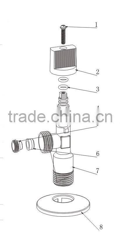 1/2"*3/8" 90 Degree Brass Toilet Water Angle Stop Valve