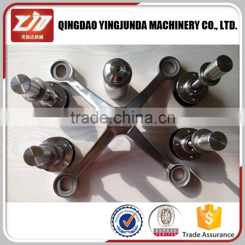 Modern stainless steel four way glass spider pictures