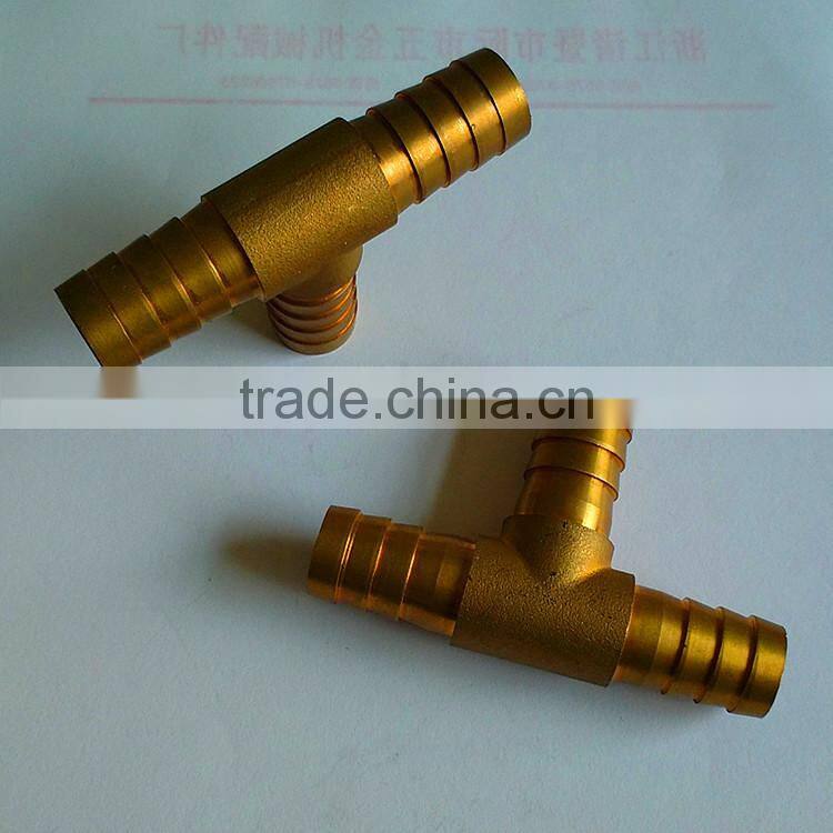brass marterial ,brass T type hose barb connector ,brass hose