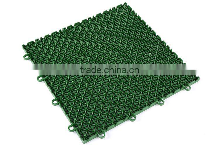 Easy clean outdoor interlocking plastic floor tiles for garden