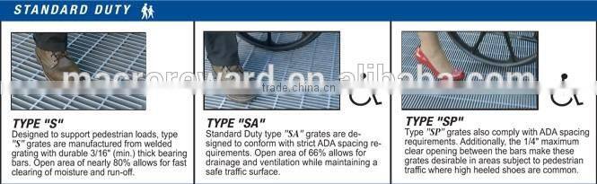 ASTM Q235 304 316 Stainless Steel Grating for Trench & Inlet