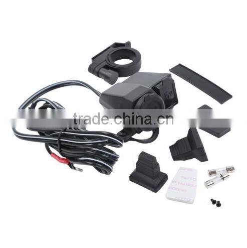 Motorcycle Cigarette Lighter Power 12V Waterproof USB Outlet Socket