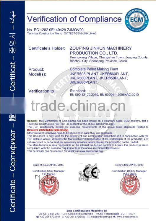 Wood cutting machine with CE