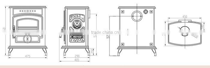 Enamel Wood Stoves style Wood Burning Stove with red colour