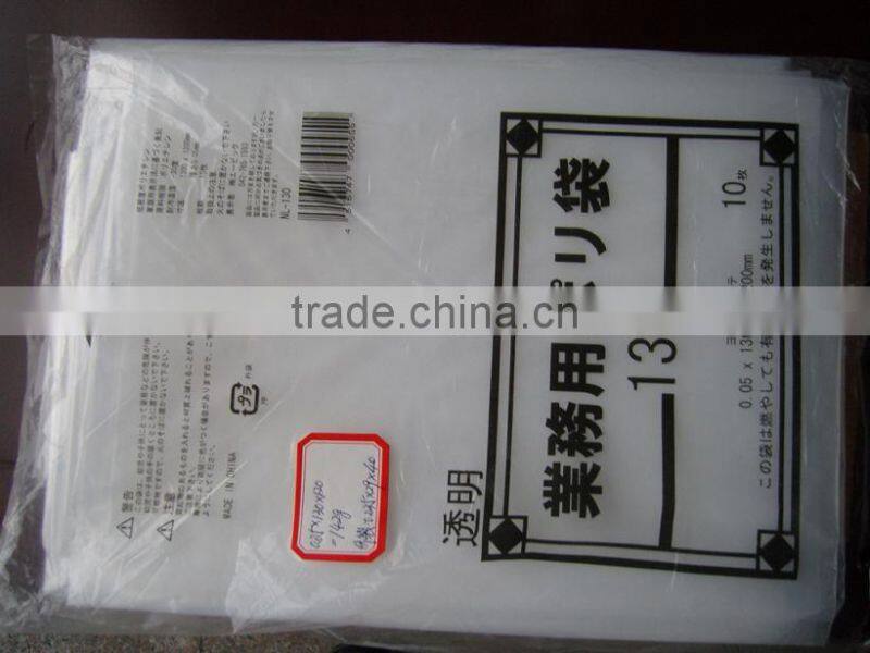 Different kind of plastic flat bags for shopping or package