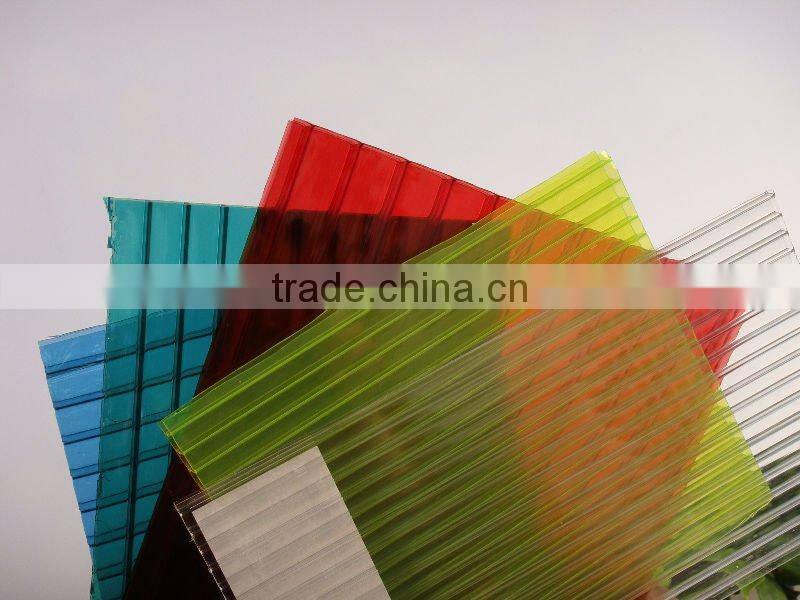 High quality multi colors twin wall polycarbonate hollow sheet for sale