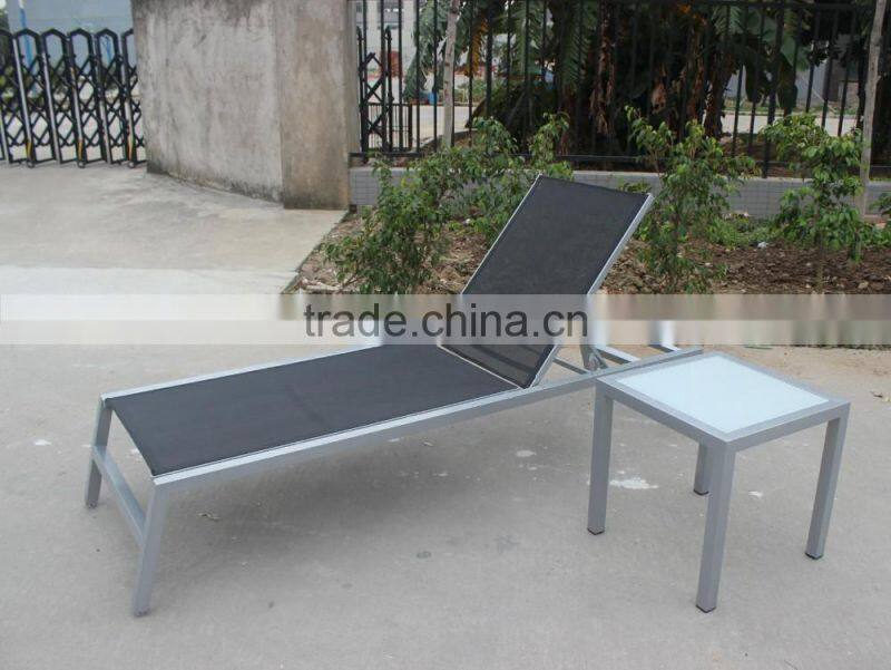 Outdoor Canvas Beach Chair Pool Chaise Lounger