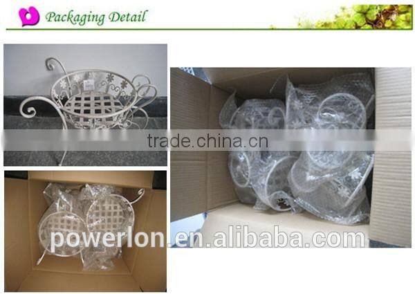 POWERLON Vintage 3-tier metal plant stand outdoor garden decor